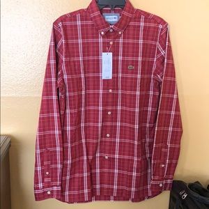 NWT Men’s Lacoste Plaid Shirt Size Medium